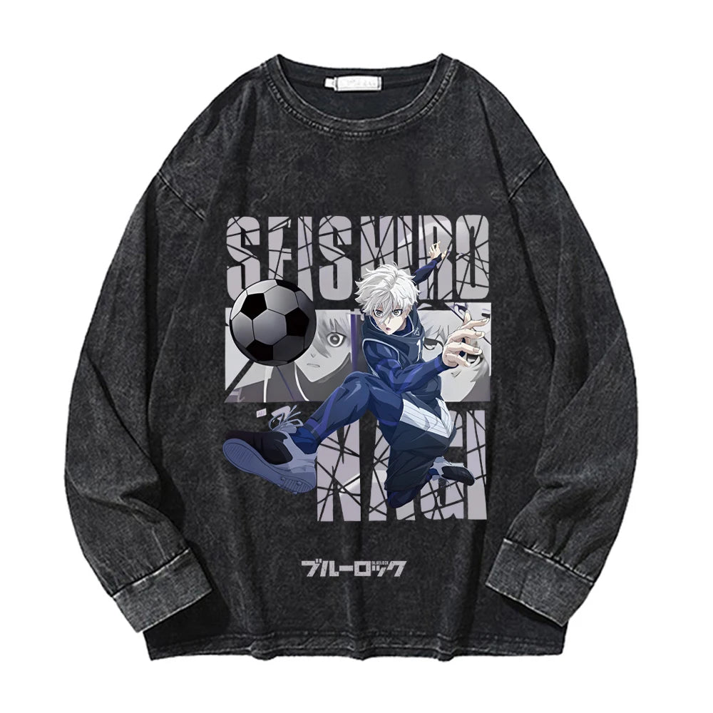 Blue Lock ~ Nagi Vintage Washed Sweatshirts