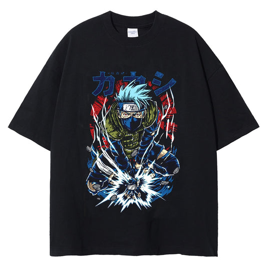 Naruto ~ Kakashi's Lightning Blade T-Shirt (Regular Black & Vintage Black Washed)